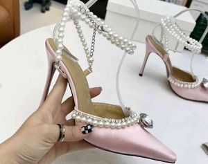 RealFine888 Sandaler 5A 3337220 Machmach Diamond of Elizabeth Imitation Pearl Pointed Toe Pumpar For Women Storlek 35-42