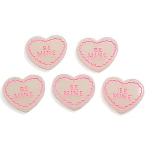 Obiekty dekoracyjne figurki 20/100pcs białe serce żywicy Be Mine Dekoracja rzemiosła Flatback Cabochon Scrapbooking na klipy do włosów ozdobne