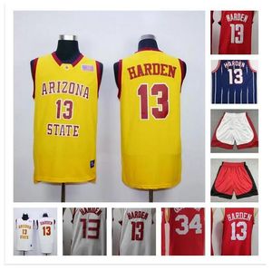 NCAA College # 13 Harden Basketball Jersey Red White Black Blue Men Clyde 22 Drexler Hakeem 34 Olajuwon Tracy 1 McGrady Retro Vintage Jerseys