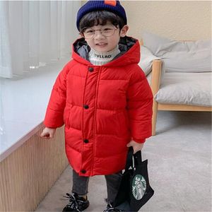 Çocuk Erkek Kız Aşağı Pamuk Ceket Yeni Stil Yastıklı Parka Çocuk Sıcak Kalın Uzun Ceketler Sonbahar Kış Dış Giyim