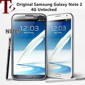 unlocked Samsung N7105 4G LTE Original Galaxy Note 2 noteII Mobile Phone 5.5" Quad Core 8MP GPS WCDMA Refurbished Smartphone 1pc