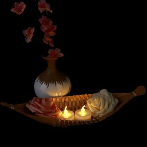 Lumini da tè a LED a batteria Candele votive senza fiamma Candela Lampadina tremolante Piccole candele elettriche finte per tè Realistiche per regalo da tavola di nozze