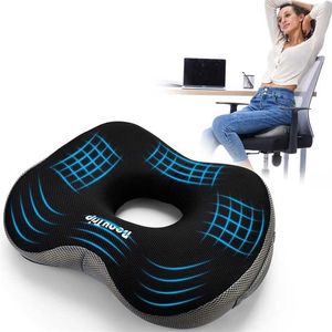 Memory Foam Seat Cushion Office Chair Pads for Sitting Orthopedic Donut Pillow Tailbone Pain Relief Sciatica Hip Pillows 211203