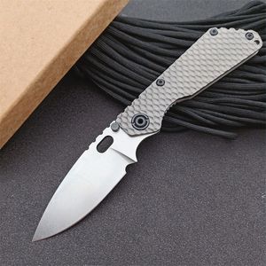 On Sale!! LC Pocket Folding Knife D2 Stone Wash Blade CNC TC4 Titanium Alloy Handle EDC Tactical Knives