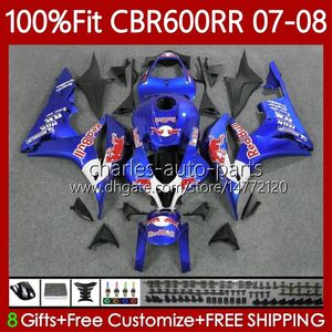 OEM Bodys For HONDA CBR 600 RR CC F5 600CC Blue red 2007 2008 Bodywork 70No.113 CBR600 RR CBR 600RR 600F5 CBR600RR 07 08 CBR600F5 2007-2008 Injection mold Fairings