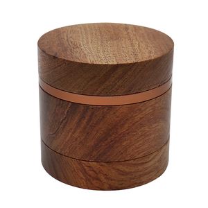 Wholesale class wooden herb grinder for smoking tobacco crusher 63mm 4 layers by air WY1434