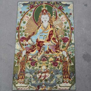 36 بوصة التبت الحرير التطريز guru padmasambhava رنبوتش بوذا اللوحات الثنجكا جدارية