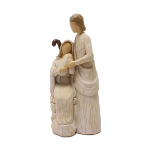 Figurine religiose Statue della Sacra Famiglia Gesù Maria Giuseppe Decorazioni per la casa cattoliche Ornamenti per presepe Regalo di Natale 211101