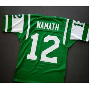 SJZLカスタムメンズユース女性Joe Namath M 1968 Football Jersey Size S-5XLまたはカスタム任意の名前または番号ジャージー