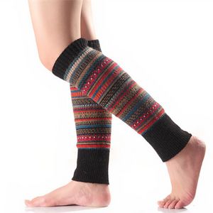 Multicolor Stripe Knee High Leg Warmers Socks Boot Cuffs Toppers Leggings Women Girls Autumn Winter Warm Loose Stockings Fashion Clothing Will and Sandy