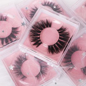 Hurtownie Naturalne Długie Fake Lashes Handmade 3D Faux Norek Rzęsy Plastikowy Case False Eyelash Make Up Tools