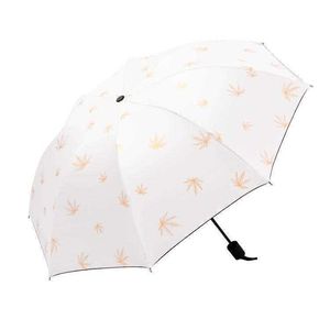 Folding 2019 Nya vindbeständiga paraply män kvinnor lyxiga romantiska körsbärsblommor stora vindtäta paraplyer svart beläggning 8RIBS parasoll