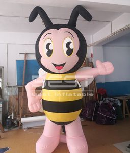Przenośna promocja komercyjna Nadmuchiwany HoneyBee Reklama Custom Slow Up Yellow and Black Bee Cartoon for Event Decoration Event