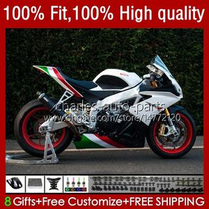 Injektionsformmissor för Aprilia RSV4 Vit Rödgrön RSV 1000 RSV-1000 RSV1000 R RR 16 17 18 19 Kroppsarbetet 40NO.42 RSV1000RR 2016 2017 2018 2019 RSV1000R 16-19 OEM-kropp