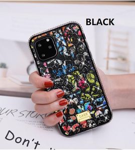 Fodral för iPhone 12 Mini 11 Pro X XR XS Max 8 7 6 Plus Cell Phone Bling Rhinestone Case Cartoon Scrawl Creative Designer Back Cover