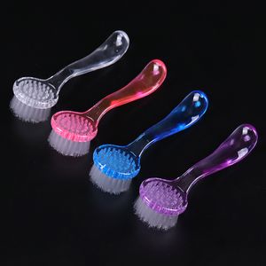 Round Head Powder Clean Brush Long Handle Dust Cleaning Brushs Manicure Pedicure Tool Nail Accessories