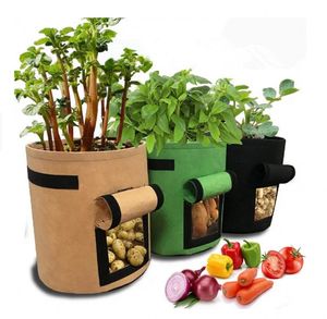 3 Colors DIY Planter Garden Grow Bag Vegetable Flower Pot Potato Garden Pot Grow Container Bag