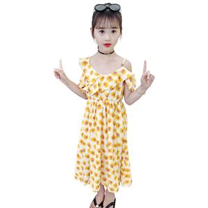 Teenage Girls Beach Dress Floral Party Casual Style Kids Summer Clothes Girl 6 8 10 12 14 210528