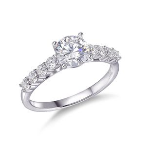 GZ Zongfa Produkt 4A Cubic Cyrkonia Klasyczne Pierścionki zaręczynowe Moda 925 Sterling Silver Women Jewelry Ring
