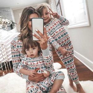 Christmas Clothing Set Children Clothing Christmas Family Parent-child Suit Printing Home Service Cotton Soft Two-piece Pajamas H1014