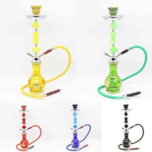 Narghilè Shisha Bong Fumare Acqua Tubo di metallo Set Ciotola in ceramica Stelo arabo Vaso acrilico Strumenti Tubo zucca diamante 3 Stili Accessori per utensili