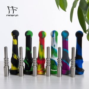 Smoke 14mm Silicone pipes NC silicon nectar collect with Stainless Steel tip --SRS442-S