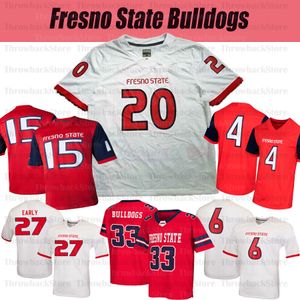 Custom Fresno State Bulldogs College Football 8 David Carr 15 Davante Adams 16 Jared Rice 20 Ronnie Rivers maglie