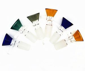 QBSOMK Renkli 14 mm ve 18mm Ortak Cam Kase Tırnak Kuru Herb Cam Aksesuarları için Cam Bongs Su Boruları Rastgele