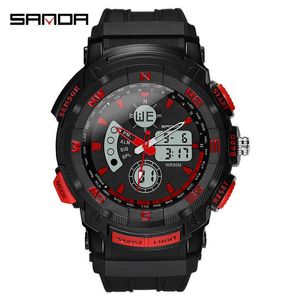 新しいSanda 775軍の男性の腕時計陸軍の短時間LEDアナログ時計防水スポーツデジタル石英腕時計多機能クロックG1022