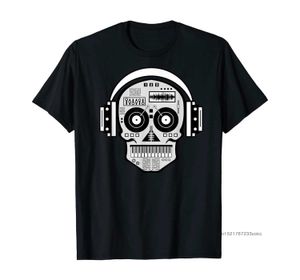 DJ T shirts Hipster Tops Hommes T shirts Imprimer Casque de crâne Casque Hip Hop Musique TV Tshirt Été Mux Funky Vêtements