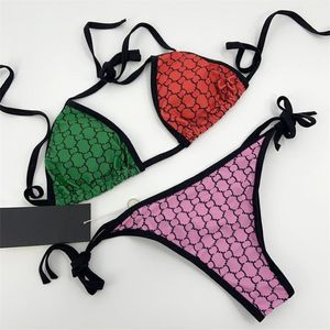 Newest Desigenr Letter Bathing Suit Women Embroidery Split Swimsuit High Quality For Summer Beach Holiday Swimwear on Sale