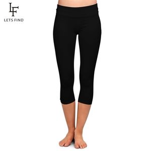 LETSFIND Hohe Quaility Milch Seide Frauen Taille Plus Größe Fitness Leggings Solid Black Elastische Soft Slim Mid-Kalb Hosen 211108