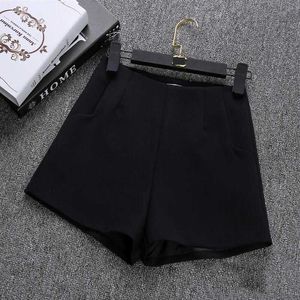 Verão moda mulheres shorts saias cintura alta terno casual shorts preto branco mulheres curtas calças senhoras shorts 210527