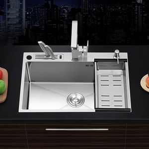 304 Acciaio inossidabile Lavello da cucina in acciaio inox Lavello fatto a mano Drop-in Topmount con portachiavi 20 Gauge R10 Raggio Tight RADIUS Singola ciotola singola