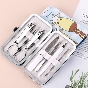 Desenhos animados 7 peças Prego Clippers Faca Portátil Manicure Nails Ferramentas Clipper Domiciliar Definido 4 Cores 20 21