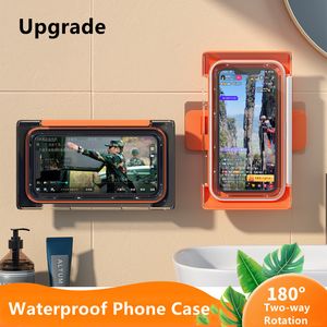 Phone Holder Bathroom Waterproof Phone Case Wall Mounted All Covered Phone Box Touch Screen Shell Shower Sealing Storage