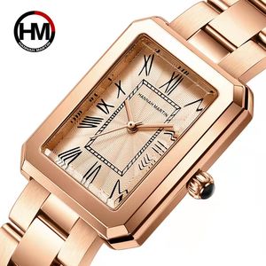 Modemarke Herrenuhr HM Hannah Martin Japanisches Quarzwerk Damenuhren elegante einfache lässige wasserdichte Edelstahl-Armbanduhr