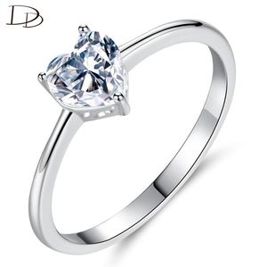 Wedding Rings DODO Chic Heart Zircon For Women White Gold Color Fashion Jewelry Simple Design Romantic Anel Wholesale R416