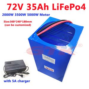 72V 35Ah LiFePo4 bateria de lítio com bms de alta qualidade para empilhadeira AGV triciclo elétrico 5000w potência +5A Carregador