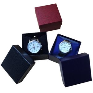 Fashion Watch Boxes Slitstarka pappersfodral Armband Bangle Smycken Wrist Klockor Box Display Case med kudde