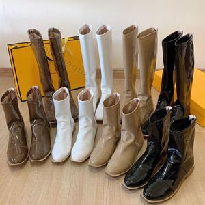 여성용 장화 Karligraphy Rain Boot Womens Dress 신발 정품 가죽 미끄럼 방지 겨울 신발 레이디 부츠 35-40