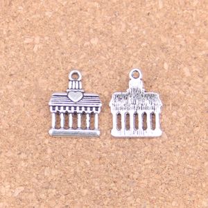 133pcs Antique Silver Bronze Plated Greek temple Charms Pendant DIY Necklace Bracelet Bangle Findings 18*14mm