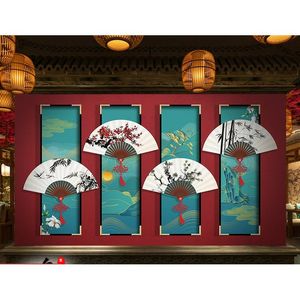 Wallpapers 3d Chinese Style Antique Pography Background Wall Pot Shop Chuanchuanxiang Barbecue Wallpaper Papel DE Parede