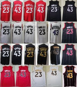 Fred VanVleet 23 Pascal Siakam 43 Basketball Jersey Men Sewing Black Red White Team Color For Sport Fans Breathable All Stitching Pure Cotton Shirt Good Quality