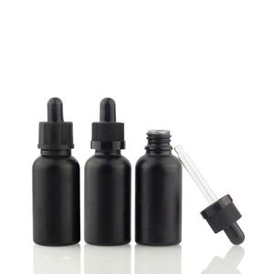 Schwarze Milchglas-Parfümflaschen für ätherische Öle und flüssige Reagenzpipetten-Tropfflasche 30 ml