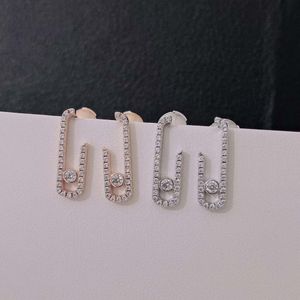 Luxury quality stud earring with one pc large diamond and samll size in two colors plated for women wedding jewelry gift have stamp PS3058A