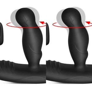 NXY Anal Plug 360 Rotating Butt Vibrator Silicone Male Prostate Massager Heating G-spot Stimulate Anus Vibrating Sex Toy for Men1215