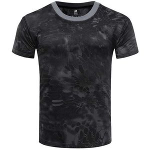 Męskie Casual Camo T Shirt Kamuflaż Army Wojskowe Polowanie Wędkowanie Mięśni Topy P0806