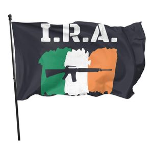 Ira Irish Republican Army Arazzo Cortile 3x5ft Bandiere Decorazione Striscioni in poliestere 100D Interni Esterni Colori vivaci Alta qualità con due occhielli in ottone