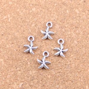 240pcs Antik Silver Bronze Plated Double Sided Lovely Starfish Star Charms Pendant DIY Halsband Armband Bangle Fynd 11 * 8mm